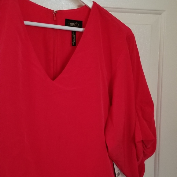 NWT Redish Orange Chiffon dress - Picture 3 of 7